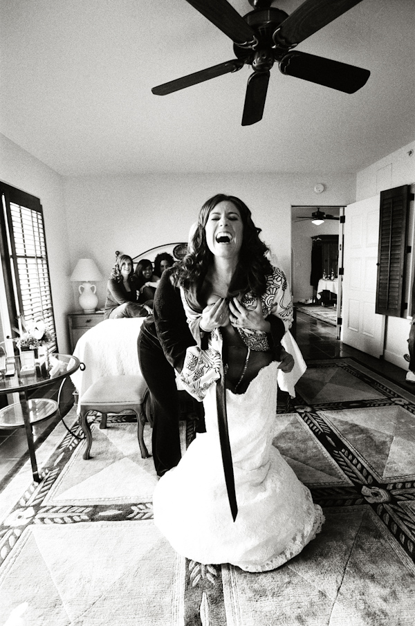 laughing bride getting ready wedding photo by Yvette Roman Photography